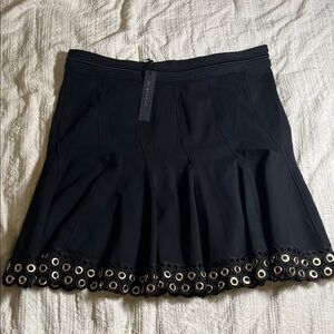Elie Tahari Black Skirt with Gold Eyelets size 10